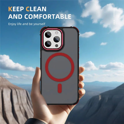 For iPhone 15 Pro Max Case Compatible with MagSafe PC + TPU Skin Feeling Back Cover