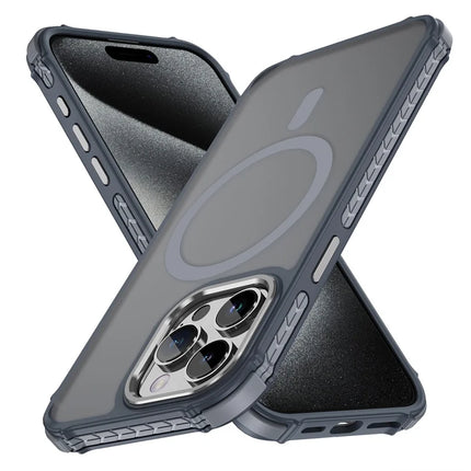For iPhone 15 Pro Max Case Compatible with MagSafe PC + TPU Skin Feeling Back Cover - Grey