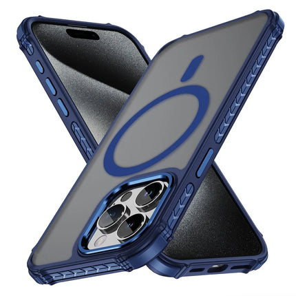 For iPhone 15 Pro Max Case Compatible with MagSafe PC + TPU Skin Feeling Back Cover - Blue