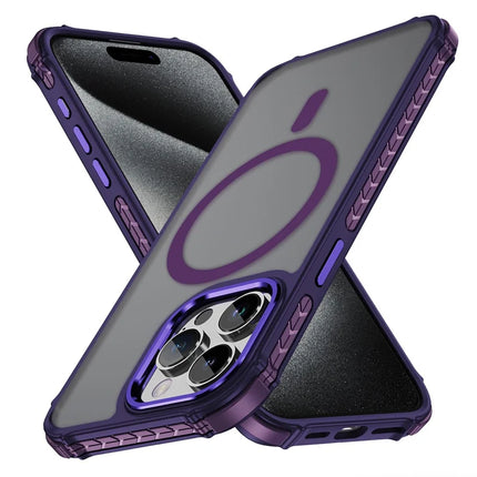 For iPhone 15 Pro Max Case Compatible with MagSafe PC + TPU Skin Feeling Back Cover - Purple
