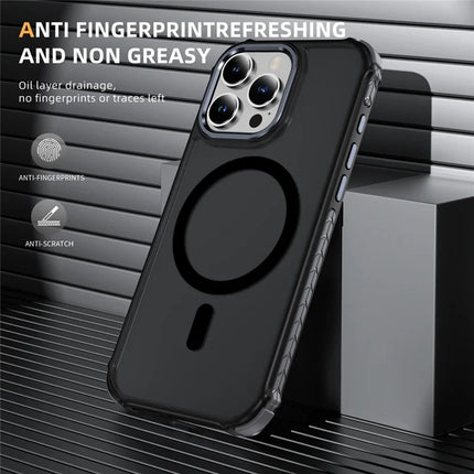 For iPhone 16 Pro Case Compatible with MagSafe PC + TPU Skin Feeling Back Cover