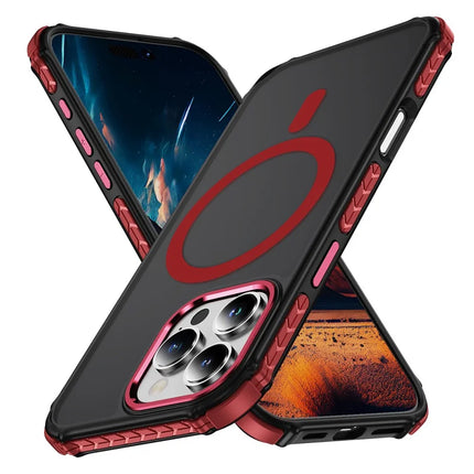 For iPhone 16 Pro Case Compatible with MagSafe PC + TPU Skin Feeling Back Cover - Red