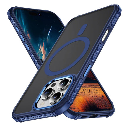 For iPhone 16 Pro Case Compatible with MagSafe PC + TPU Skin Feeling Back Cover - Blue