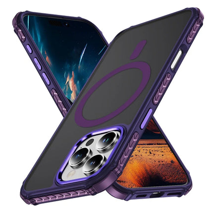 For iPhone 16 Pro Case Compatible with MagSafe PC + TPU Skin Feeling Back Cover - Purple