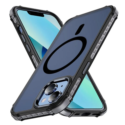 For iPhone 14 / 13 Case Compatible with MagSafe PC + TPU Skin Feeling Back Cover - Black