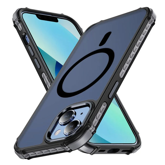 For iPhone 14 / 13 Case Compatible with MagSafe PC + TPU Skin Feeling Back Cover - Black