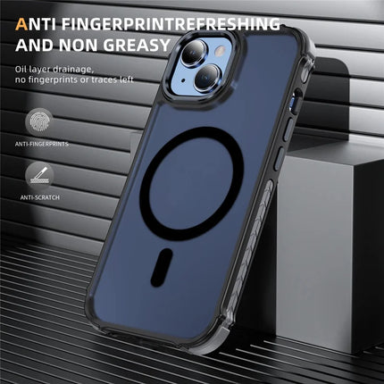 For iPhone 14 / 13 Case Compatible with MagSafe PC + TPU Skin Feeling Back Cover