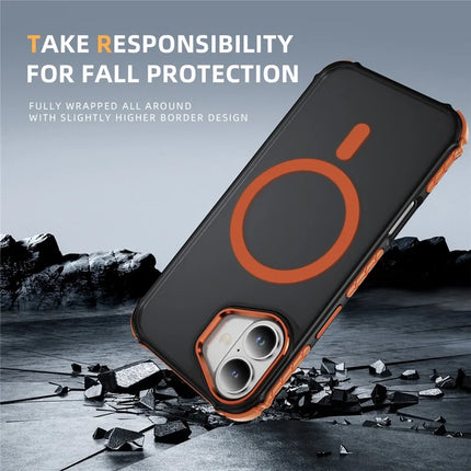 For iPhone 16 Case Compatible with MagSafe PC + TPU Skin Feeling Back Cover