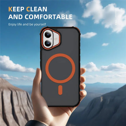 For iPhone 16 Case Compatible with MagSafe PC + TPU Skin Feeling Back Cover
