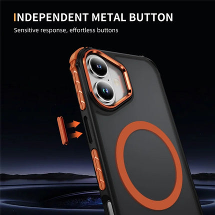 For iPhone 16 Case Compatible with MagSafe PC + TPU Skin Feeling Back Cover