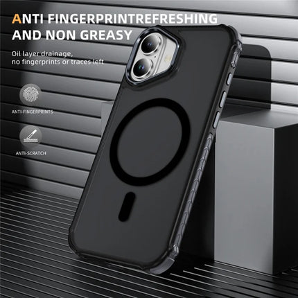 For iPhone 16 Case Compatible with MagSafe PC + TPU Skin Feeling Back Cover