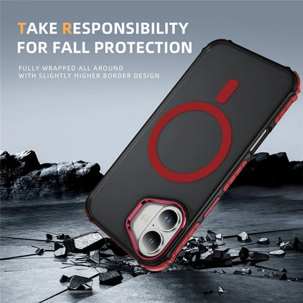 For iPhone 16 Case Compatible with MagSafe PC + TPU Skin Feeling Back Cover