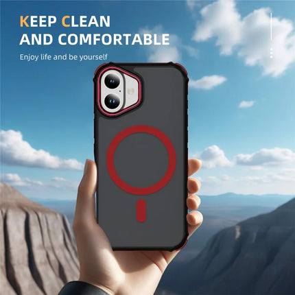For iPhone 16 Case Compatible with MagSafe PC + TPU Skin Feeling Back Cover