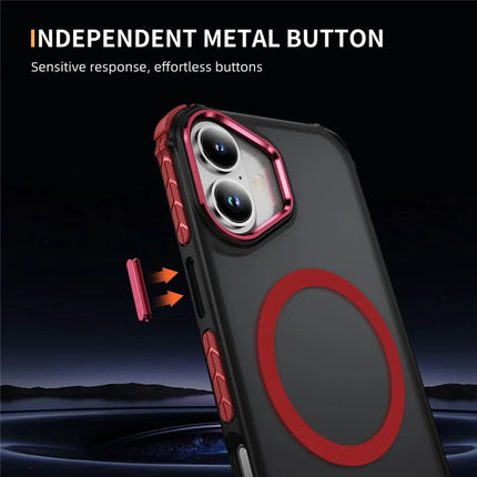 For iPhone 16 Case Compatible with MagSafe PC + TPU Skin Feeling Back Cover