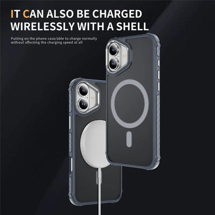 For iPhone 16 Case Compatible with MagSafe PC + TPU Skin Feeling Back Cover