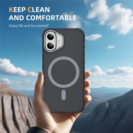 For iPhone 16 Case Compatible with MagSafe PC + TPU Skin Feeling Back Cover
