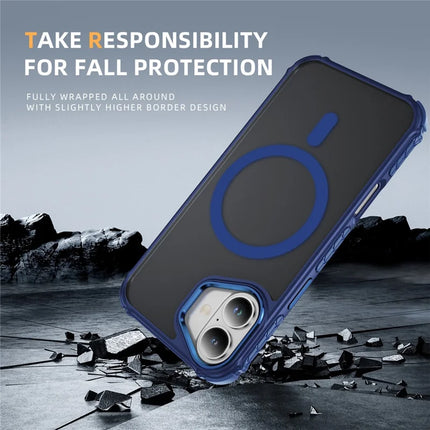 For iPhone 16 Case Compatible with MagSafe PC + TPU Skin Feeling Back Cover