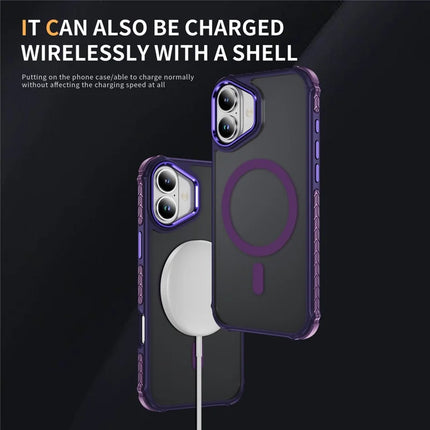 For iPhone 16 Case Compatible with MagSafe PC + TPU Skin Feeling Back Cover