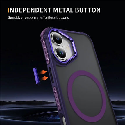 For iPhone 16 Case Compatible with MagSafe PC + TPU Skin Feeling Back Cover