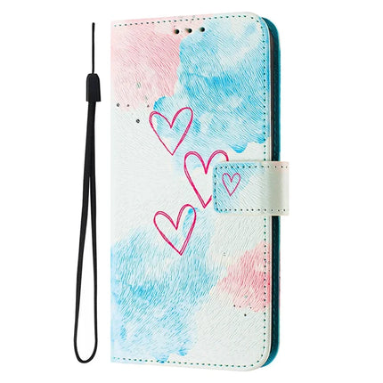 ENKAY Hat-Prince For Samsung Galaxy A06 Leather Case Pattern Printing Card Slot Stand Phone Cover with Lanyard