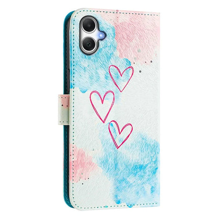 ENKAY Hat-Prince For Samsung Galaxy A06 Leather Case Pattern Printing Card Slot Stand Phone Cover with Lanyard