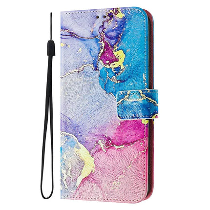 ENKAY Hat-Prince For Samsung Galaxy A06 Leather Case Pattern Printing Card Slot Stand Phone Cover with Lanyard