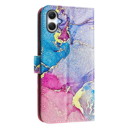 ENKAY Hat-Prince For Samsung Galaxy A06 Leather Case Pattern Printing Card Slot Stand Phone Cover with Lanyard