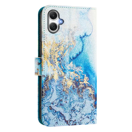ENKAY Hat-Prince For Samsung Galaxy A06 Leather Case Pattern Printing Card Slot Stand Phone Cover with Lanyard