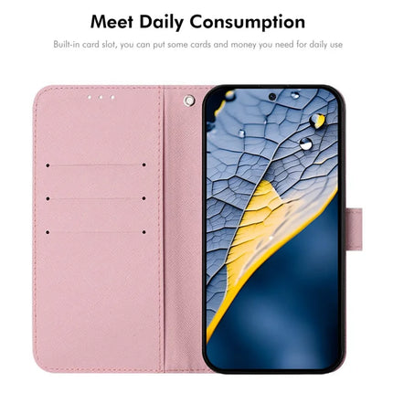 ENKAY Hat-Prince For Samsung Galaxy A06 Leather Case Pattern Printing Card Slot Stand Phone Cover with Lanyard