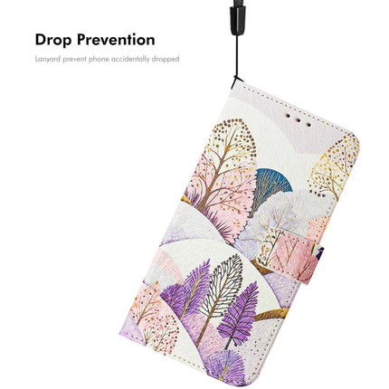 ENKAY Hat-Prince For Samsung Galaxy A06 Leather Case Pattern Printing Card Slot Stand Phone Cover with Lanyard