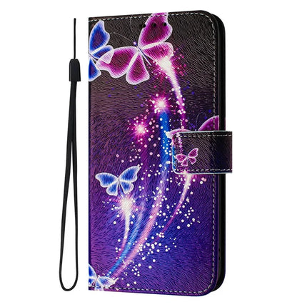 ENKAY Hat-Prince For Samsung Galaxy A06 Leather Case Pattern Printing Card Slot Stand Phone Cover with Lanyard