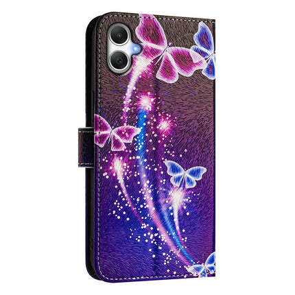 ENKAY Hat-Prince For Samsung Galaxy A06 Leather Case Pattern Printing Card Slot Stand Phone Cover with Lanyard