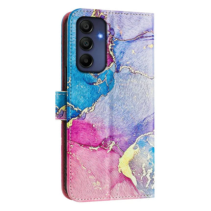 ENKAY Hat-Prince For Samsung Galaxy A16 5G  /  4G Leather Case Pattern Printing Card Slot Stand Phone Cover with Lanyard