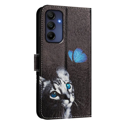 ENKAY Hat-Prince For Samsung Galaxy A16 5G  /  4G Leather Case Pattern Printing Card Slot Stand Phone Cover with Lanyard