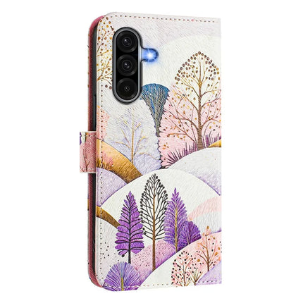 ENKAY Hat-Prince For Samsung Galaxy A26 5G Leather Case Pattern Printing Card Slot Stand Phone Cover with Lanyard