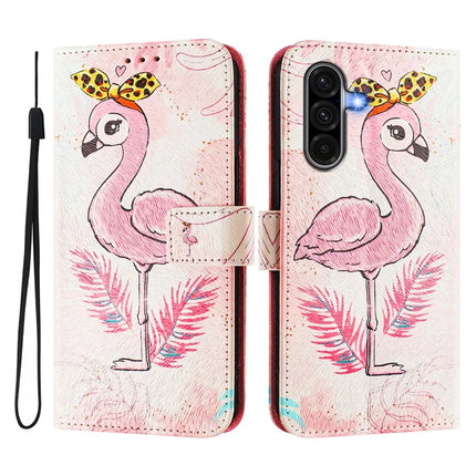ENKAY Hat-Prince For Samsung Galaxy A26 5G Leather Case Pattern Printing Card Slot Stand Phone Cover with Lanyard - Bird