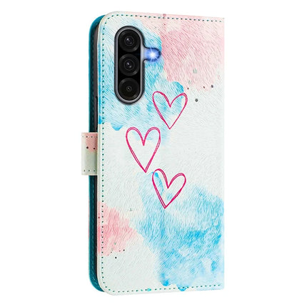 ENKAY Hat-Prince For Samsung Galaxy A36 5G Leather Case Pattern Printing Card Slot Stand Phone Cover with Lanyard