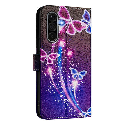ENKAY Hat-Prince For Samsung Galaxy A36 5G Leather Case Pattern Printing Card Slot Stand Phone Cover with Lanyard