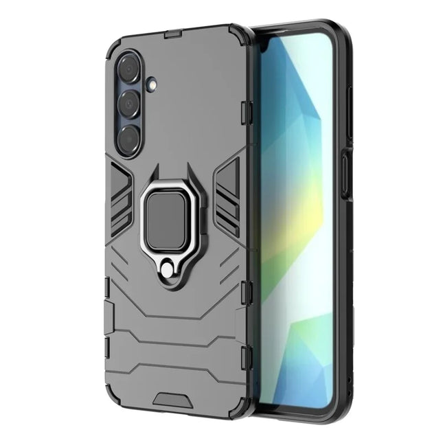For Samsung Galaxy A16 5G  /  4G Case PC + TPU Protective Phone Cover with Ring Kickstand - Black
