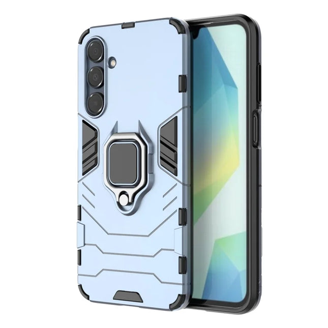 For Samsung Galaxy A16 5G  /  4G Case PC + TPU Protective Phone Cover with Ring Kickstand - Blue