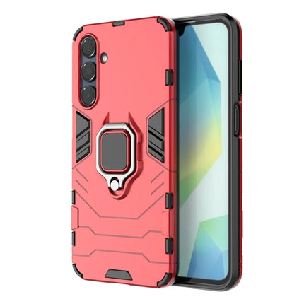 For Samsung Galaxy A16 5G  /  4G Case PC + TPU Protective Phone Cover with Ring Kickstand - Red