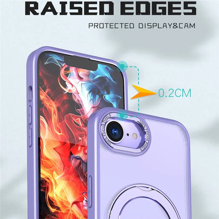 For iPhone 16e Case Compatible with MagSafe TPU + Acrylic Kickstand Phone Cover