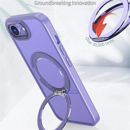 For iPhone 16e Case Compatible with MagSafe TPU + Acrylic Kickstand Phone Cover