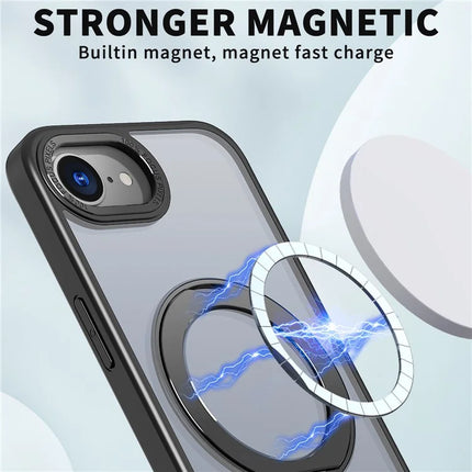 For iPhone 16e Case Compatible with MagSafe TPU + Acrylic Kickstand Phone Cover