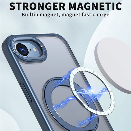 For iPhone 16e Case Compatible with MagSafe TPU + Acrylic Kickstand Phone Cover