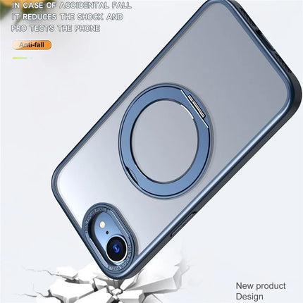 For iPhone 16e Case Compatible with MagSafe TPU + Acrylic Kickstand Phone Cover