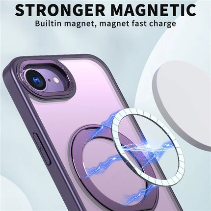 For iPhone 16e Case Compatible with MagSafe TPU + Acrylic Kickstand Phone Cover