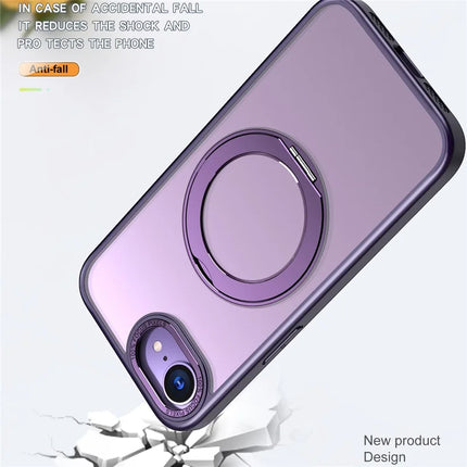 For iPhone 16e Case Compatible with MagSafe TPU + Acrylic Kickstand Phone Cover