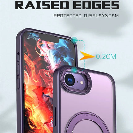 For iPhone 16e Case Compatible with MagSafe TPU + Acrylic Kickstand Phone Cover