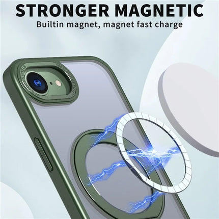 For iPhone 16e Case Compatible with MagSafe TPU + Acrylic Kickstand Phone Cover